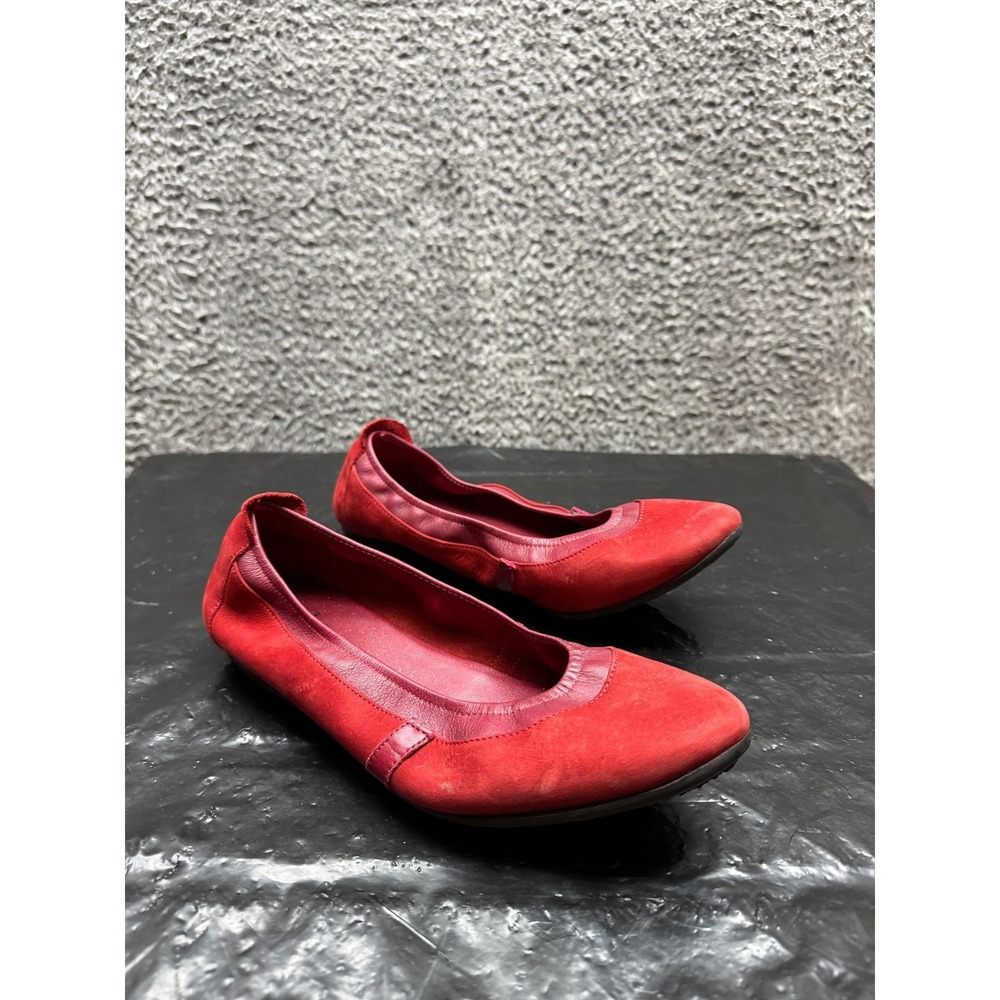 Arche Laius Suede Leather Slip-On Ballerina Flats Red Womens Size 41 EU